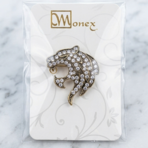 Luxury Tiger Face Crystal Brooch for Men